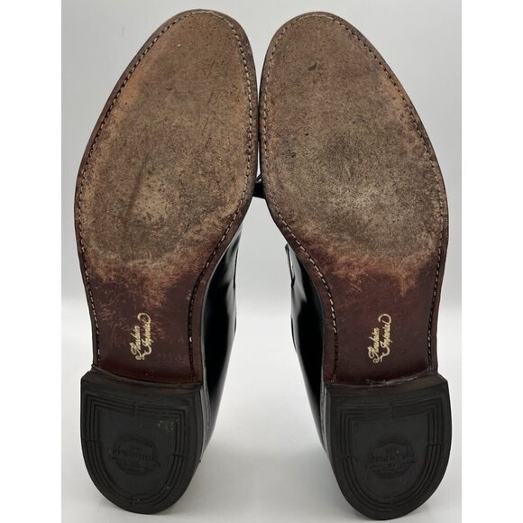 Vintage Florsheim Imperial Size 10 B Cordovan Tassel Black Leather Loafers 92170 main image 13